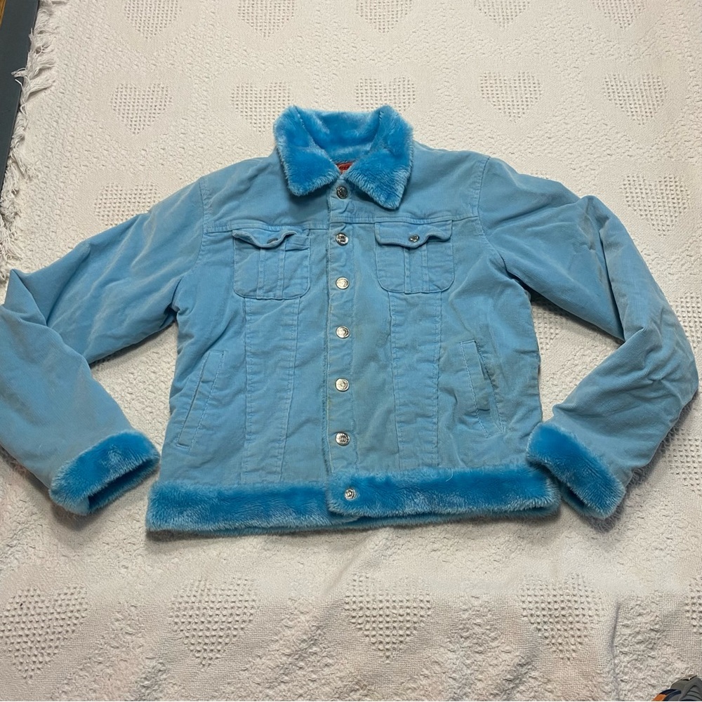 Milly Fur Trimmed and Lined Corduroy Jacket (L)